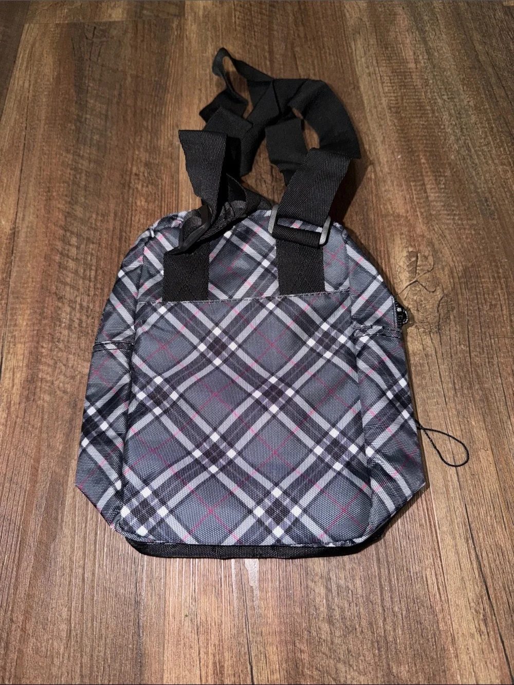 Puma Mens Crossbody Hip Shoulder Bag Black Plaid NWOT
